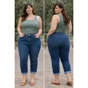 Denizen from Levi’s Mid Rise Boyfriend Jeans Womens 18 W34 Cuffed Stretch Denim